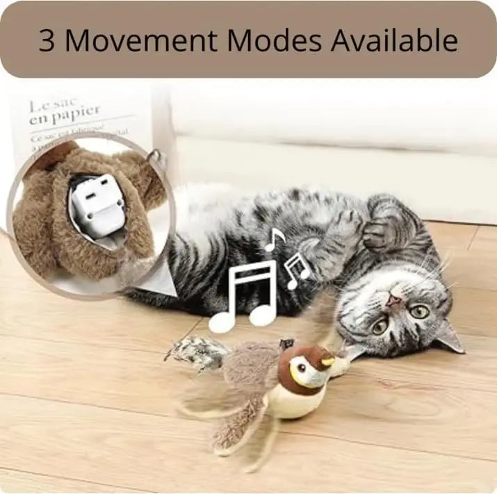 Jouet Oiseau Batifolant Interactif pour Chat avec Catnip Intégré