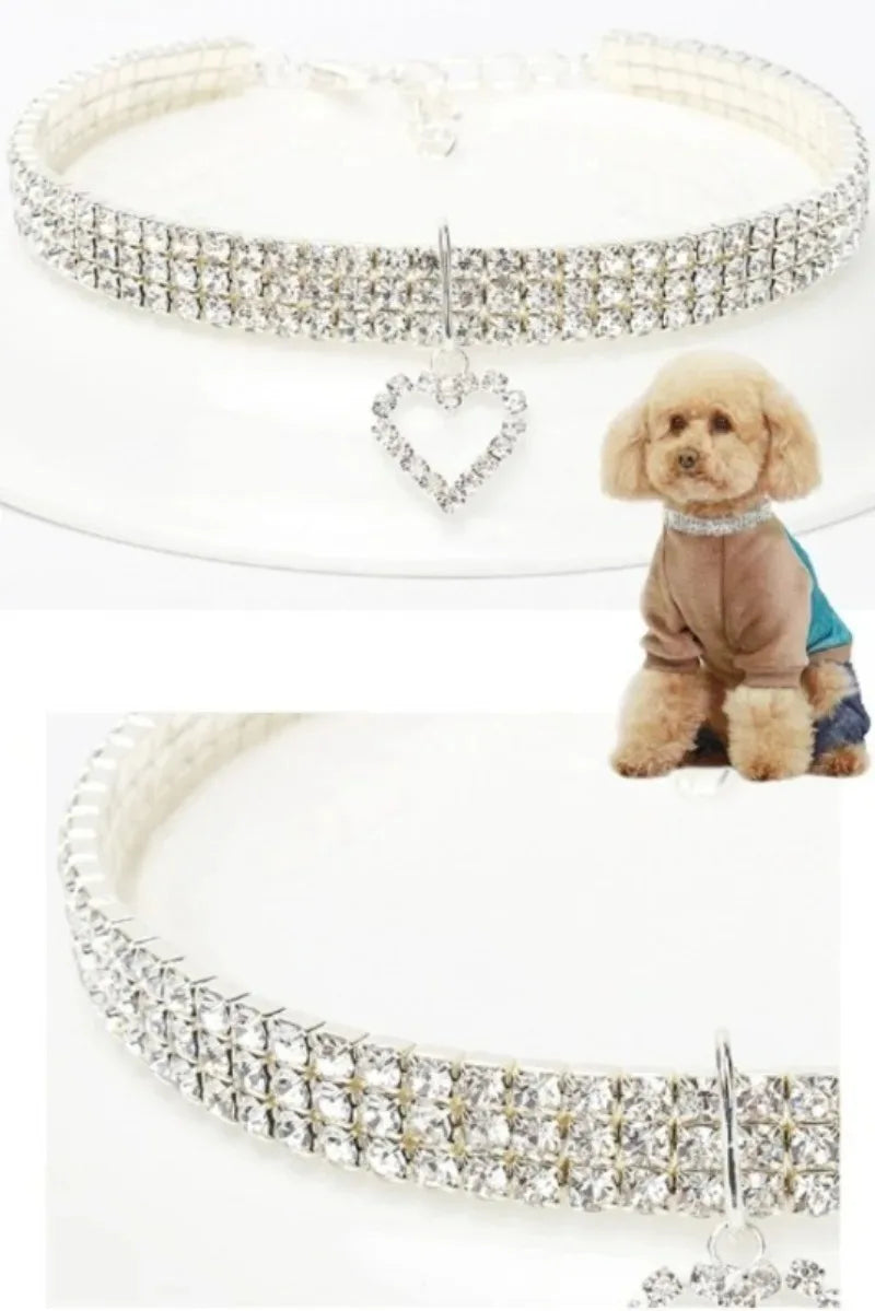 Love Water Drop Diamond Pet Necklace for Cats and Dogs