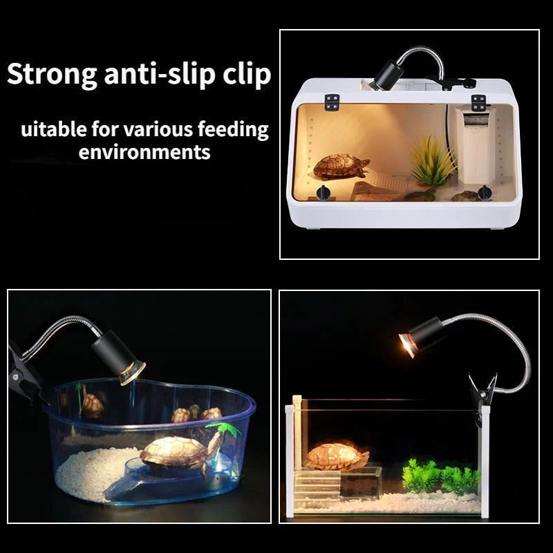 Lampe chauffante ajustable à col de cygne pour reptiles avec ampoule 50W