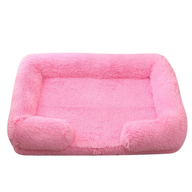 Cama de Plush Ortopédica para Perros con Borde