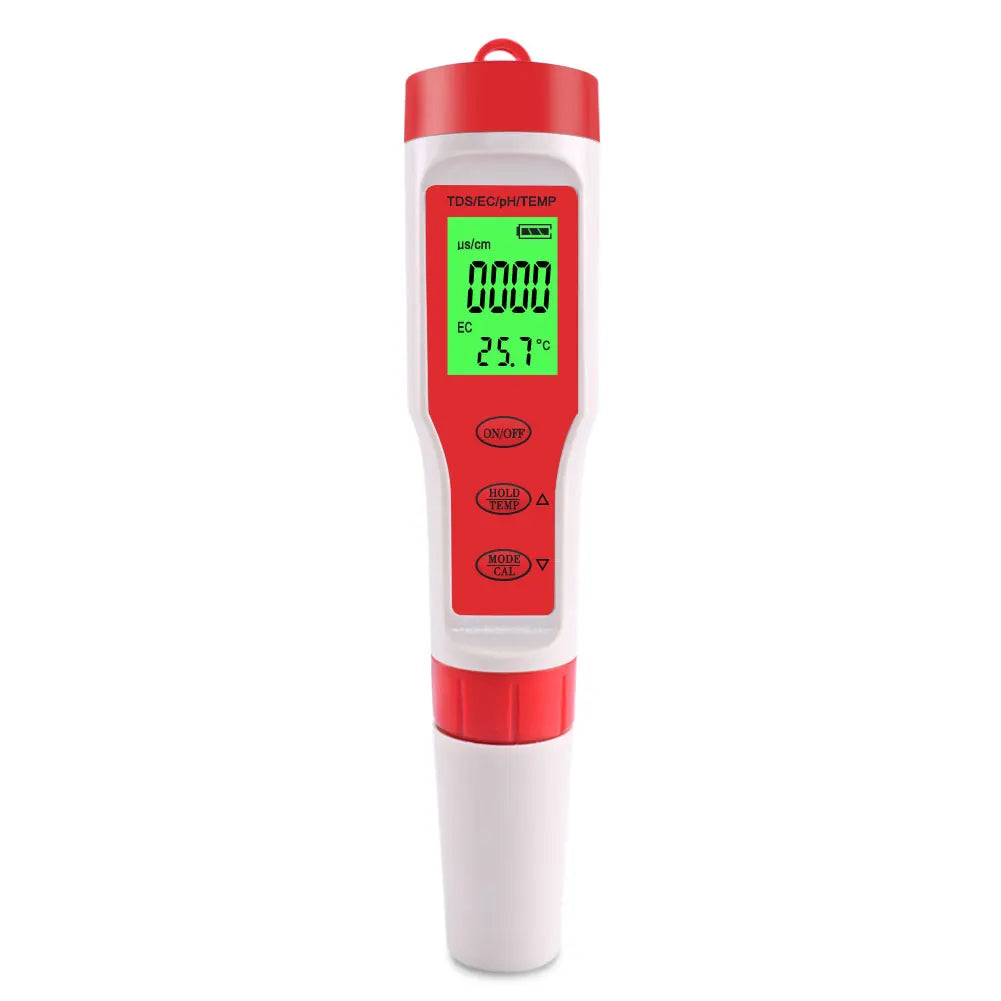 4-in-1 Digital Water Quality Tester for pH, TDS, EC, and Temperature