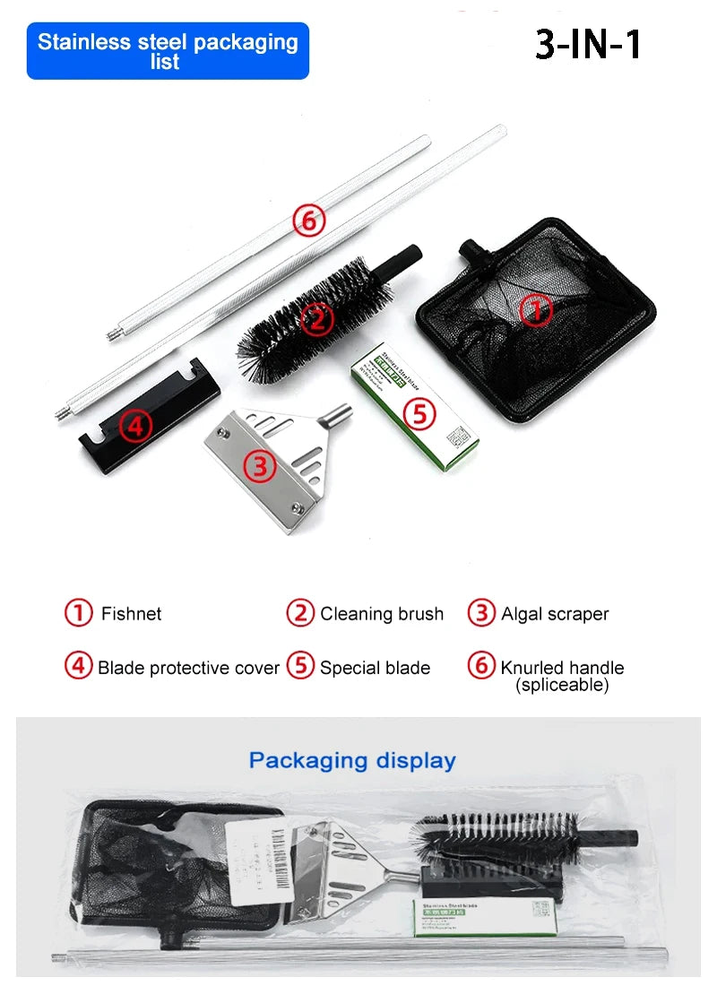 Racleur de verre d'aquarium extensible