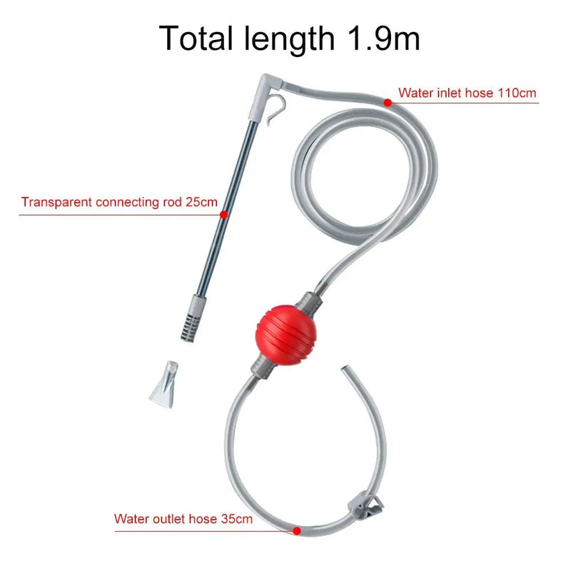 Pompe à siphon manuel pour changement d'eau d'aquarium