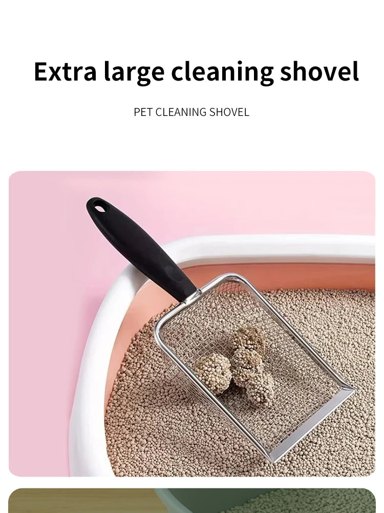 Pala de Arena para Gatos con Malla Fina de Acero Inoxidable