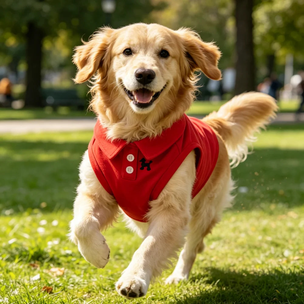 Breathable Solid Color Polo Shirt for Cats and Small Dogs