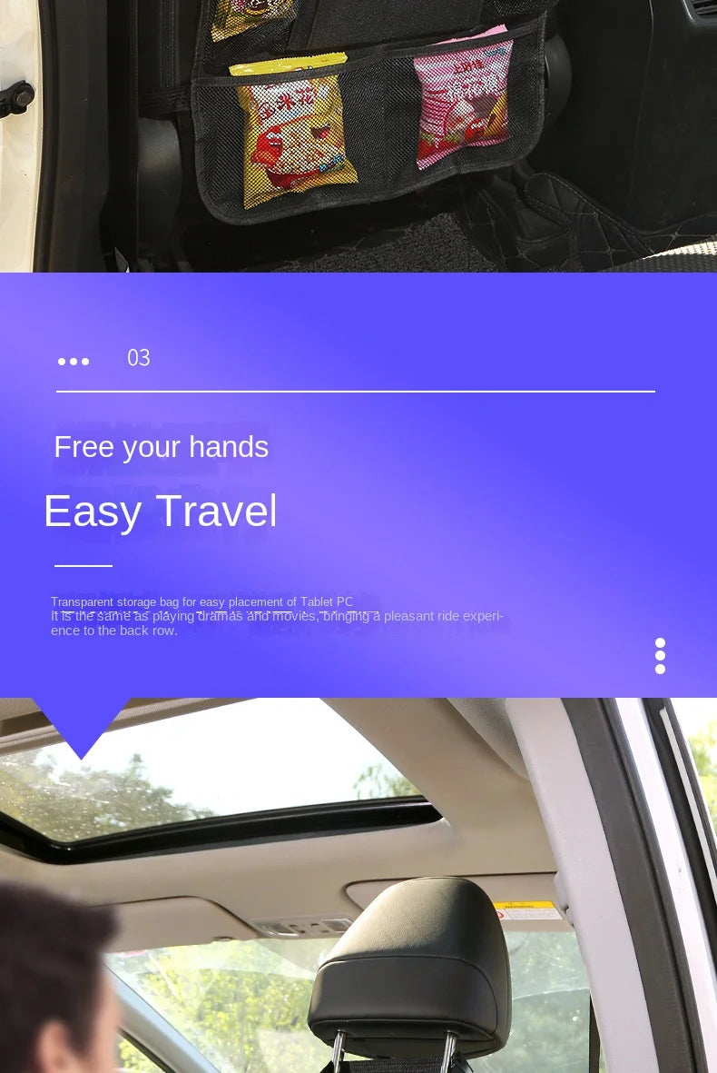 Car Backseat Organizer with Tablet Holder and Storage Pockets