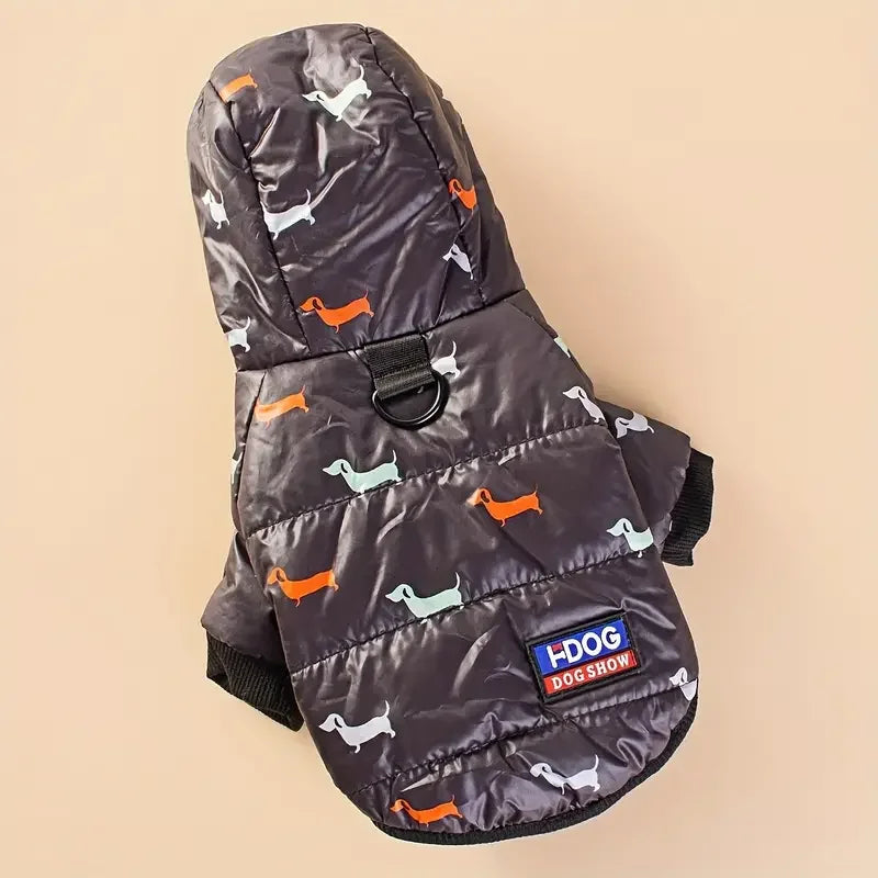 Fleece-Lined Hooded Coat for Dogs and Cats