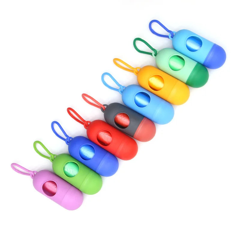 Capsule-Shaped Dog Waste Bag Dispenser with Clip
