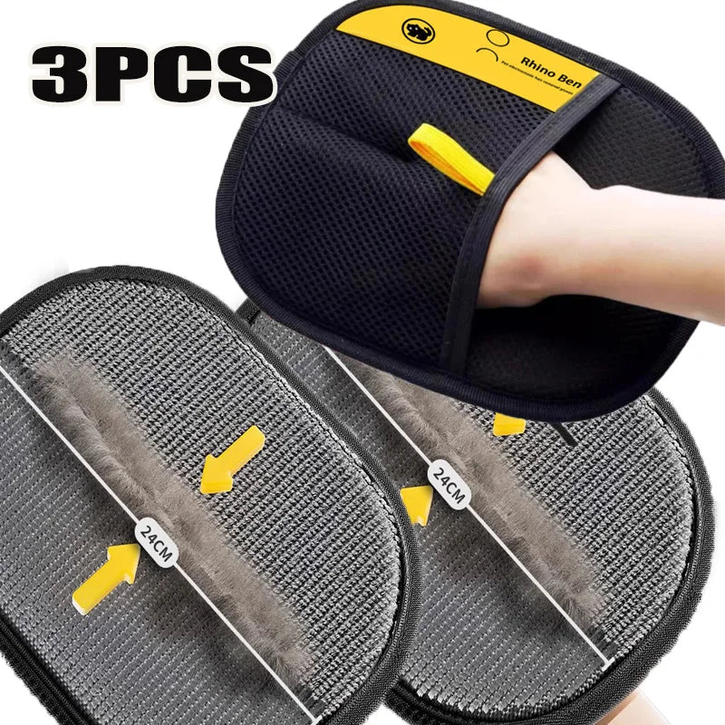 Double-Sided Pet Hair Removal and Grooming Gloves