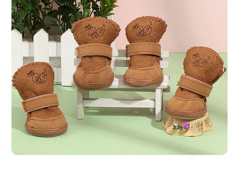 Botas de Nieve de Peluche para Gatos y Perros Pequeños