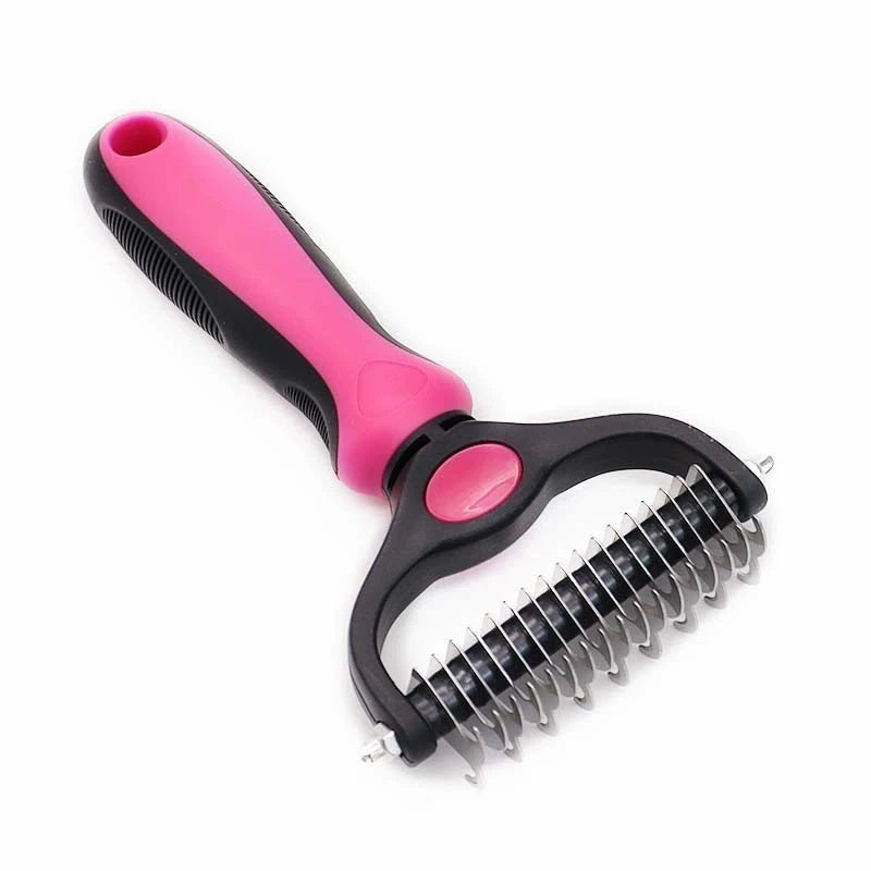 Double-Sided Undercoat Rake for Dogs and Cats