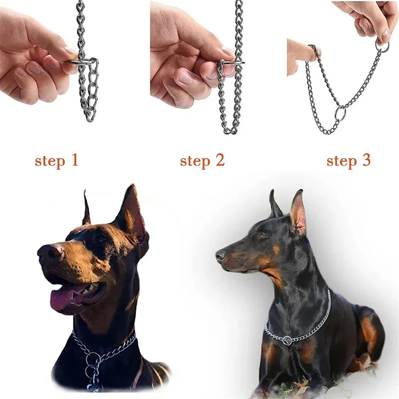 Halsband aus Edelstahl mit Rutschkette