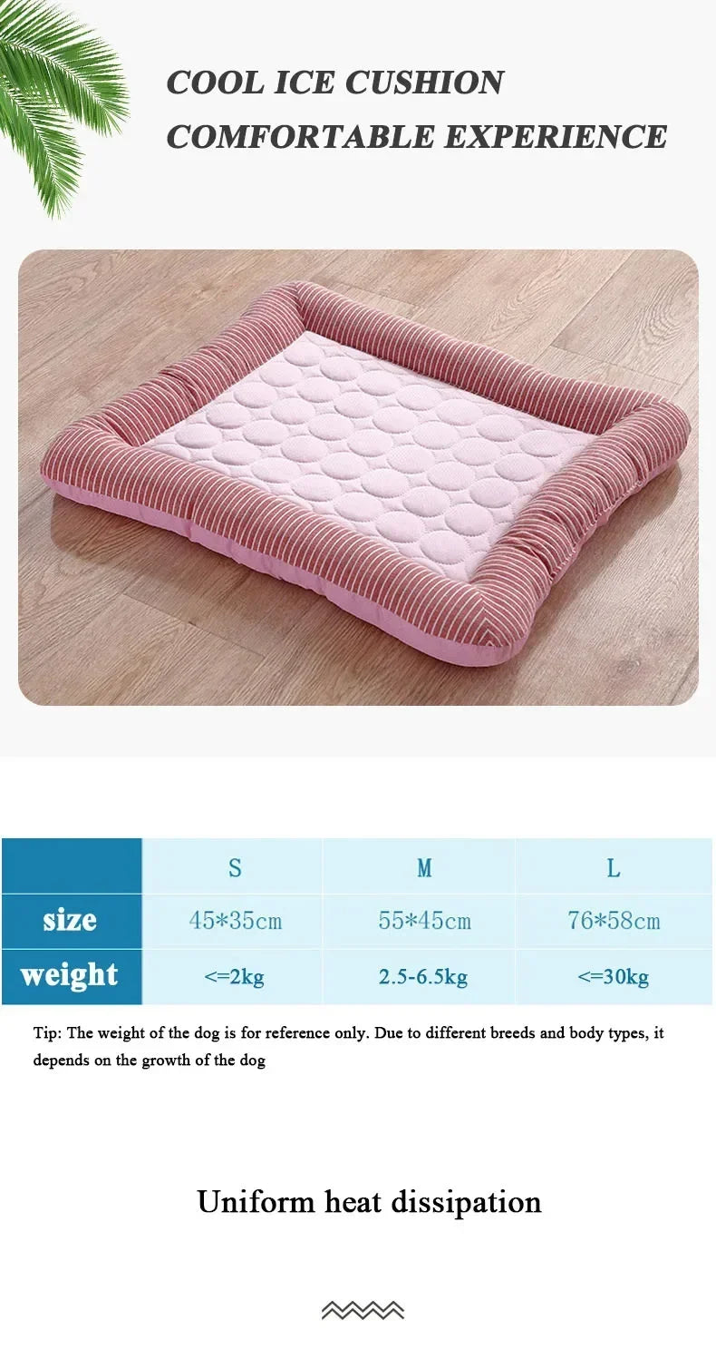 Ice Silk Pet Cooling Mat for Dogs and Cats – Breathable Summer Bed