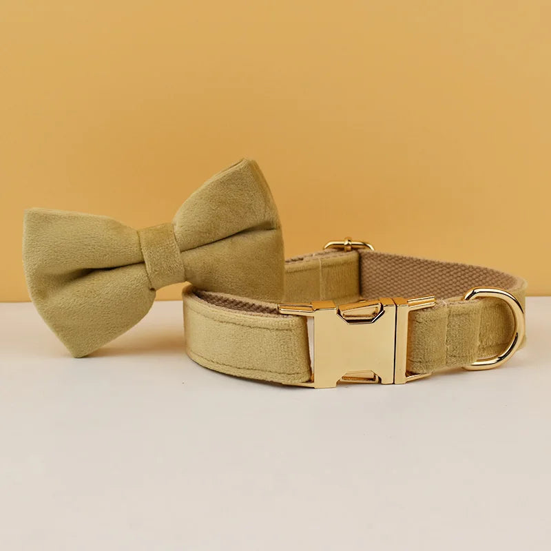 Personalisiertes Halsband, Geschirr & Leine Set mit abnehmbarem Fliegenknoten