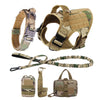 A set of durable dog harness and leash for training, including a padded harness, collar, and leash.