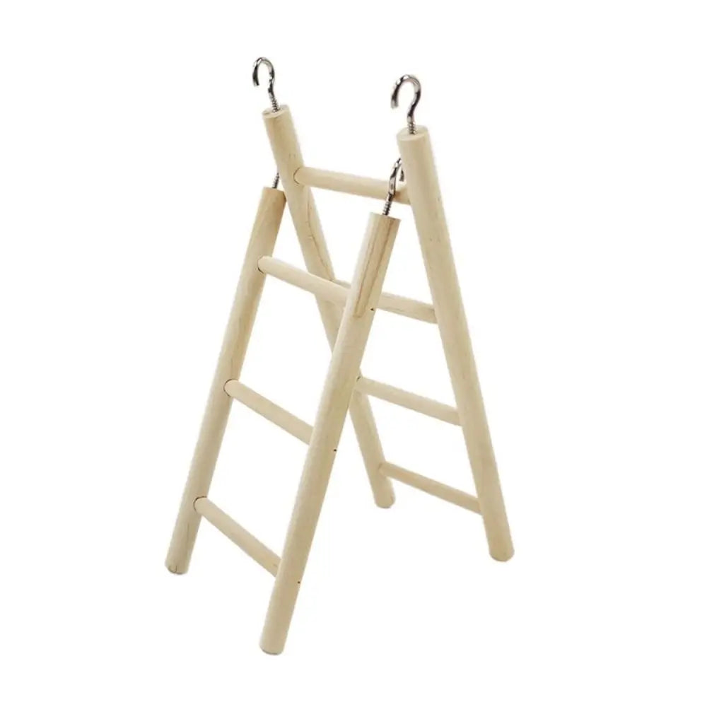 Wooden Bird Ladder with Swing and Perch for Parrots