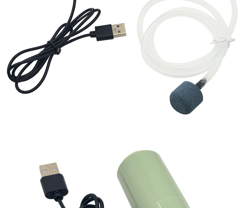 Energy-Saving USB Aquarium Air Pump with Air Stone and Silicone Tube