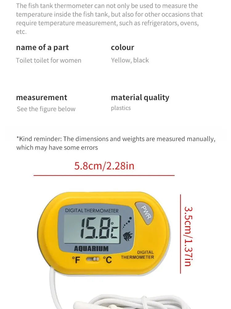 Waterproof Aquarium Digital Thermometer with Suction Cup