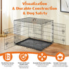 Extra-Large Foldable Metal Dog Crate with Double Doors and Leak-Proof Tray