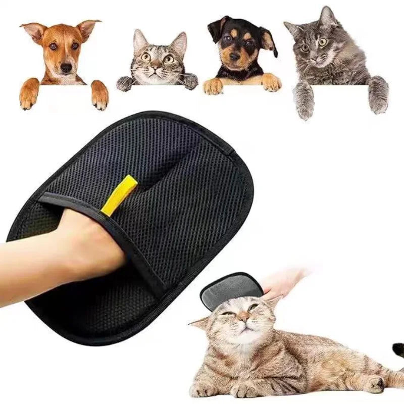 Double-Sided Pet Hair Removal and Grooming Gloves