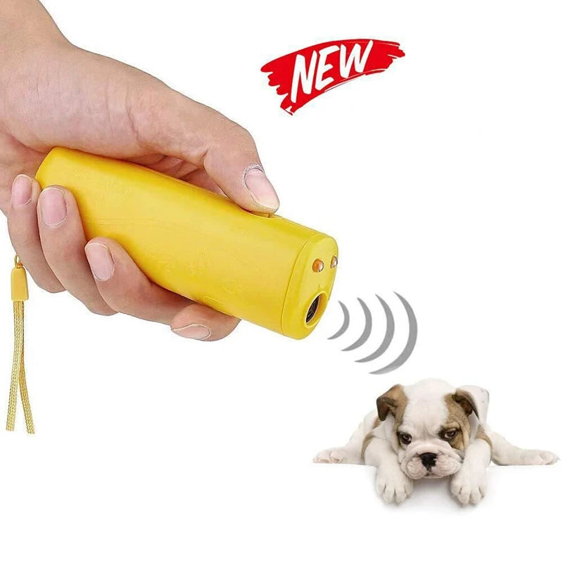 Ultrasonic Dog Repeller with LED Flashlight - 3 in 1 Bark Deterrent