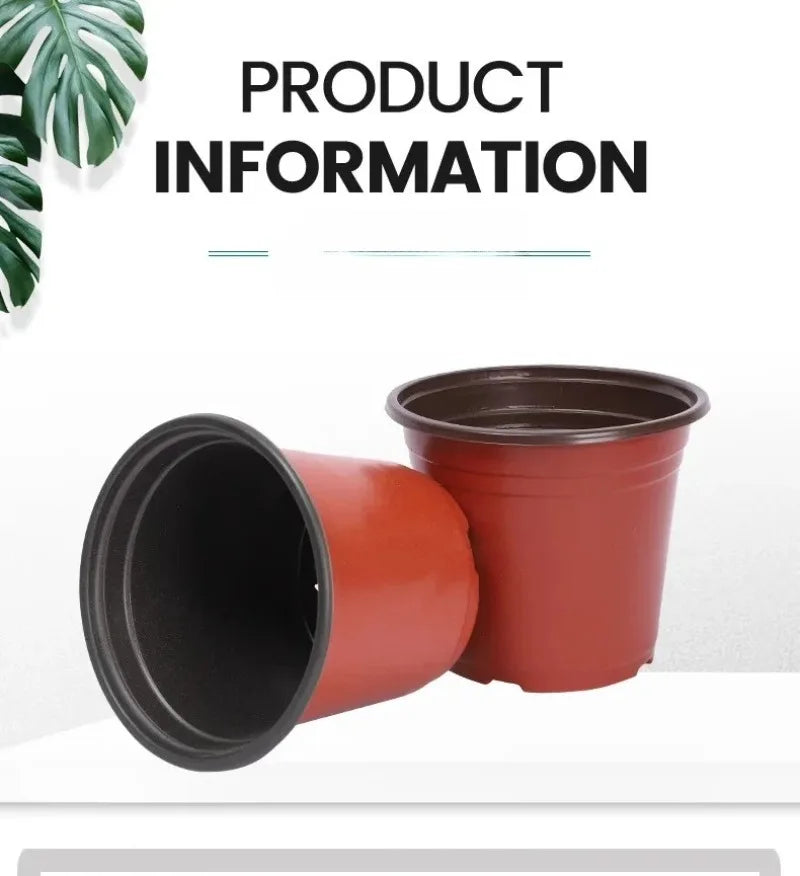 Plastic Plant Nursery Pots with Drainage Holes (Set of 10)