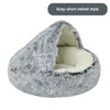 Lit Semi-Ouvert en Peluche pour Chats et Chiens