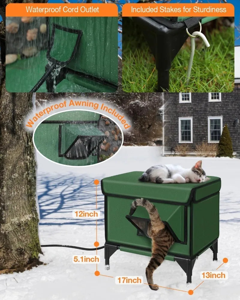 Abri Extérieur Chauffé et Imperméable pour Chat