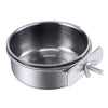 Stainless Steel Clamp-On Bird Feeder & Water Cup for Cages