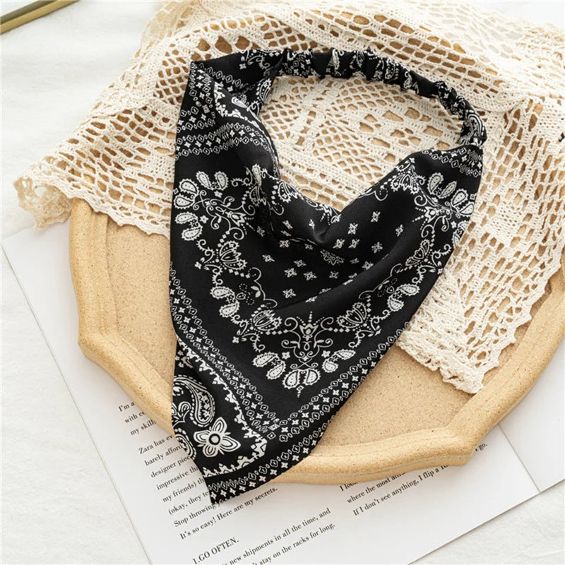 Boho Floral Print Cotton Triangle Hair Bandanas