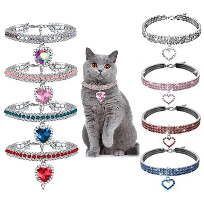 Love Water Drop Diamond Pet Necklace for Cats and Dogs