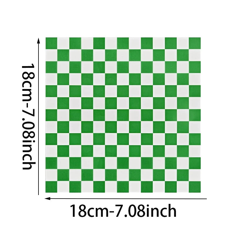 Checkerboard Pattern Oil-Proof Sandwich Wrapping Paper (100 Sheets)