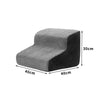 A gray washable memory foam pet ramp designed for dogs and cats, shown in a side profile.