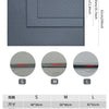 A set of silicone pet feeding mats in sizes S, M, and L with corresponding dimensions and weights.