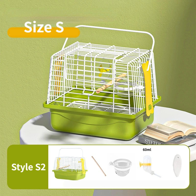Portable Double Shoulder Bird Carrier Bag with Perch