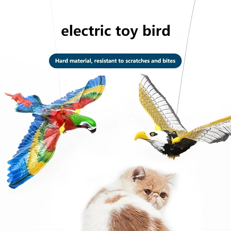 Interactive Flying Bird Cat Toy with Hanging Teaser
