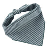 Blue White Striped Cotton Dog Bandana with Adjustable Fit