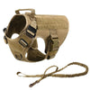 Tactical Dog Harness with MOLLE Pouches and Collar Set