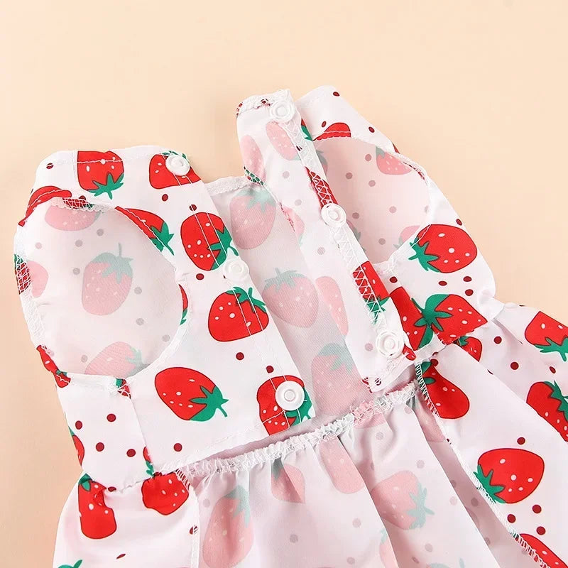 Princess-Style Summer Dog Dress with Bow for Small Breeds