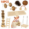 Natural Wood Chewing Toy Set for Small Pets