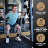 A man performing a dumbbell exercise while demonstrating the benefits of an anti-slip cork squat wedge for joint health.