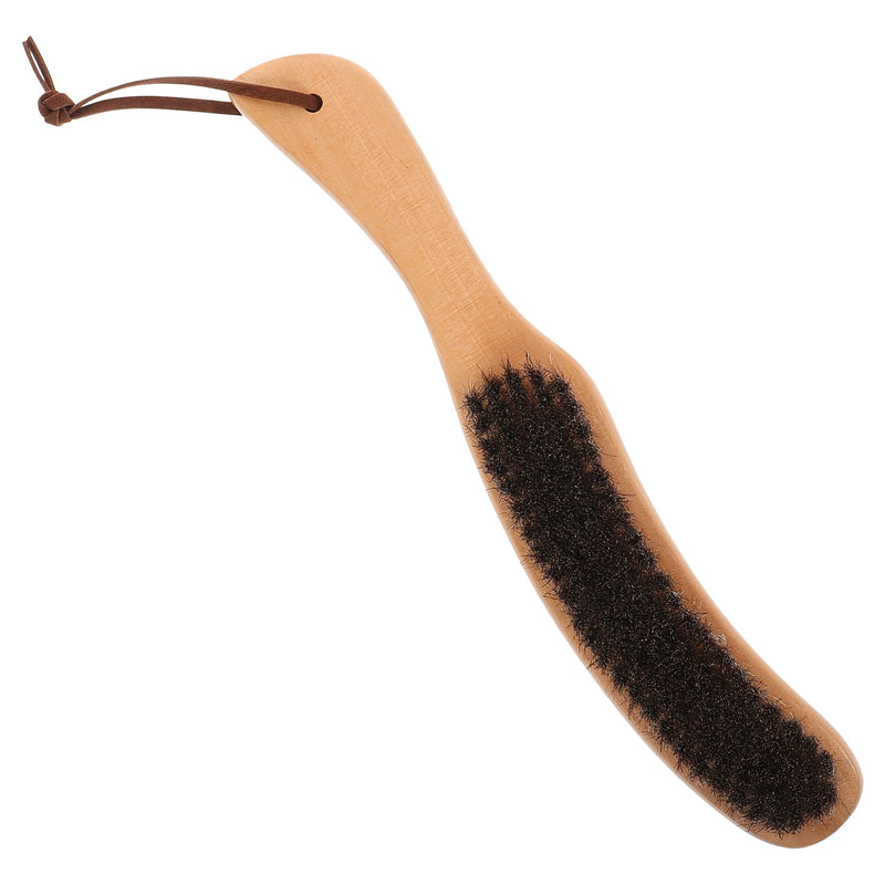 Brosse à Vêtements en Crin Naturel avec Manche en Bois