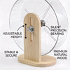 Silent Acrylic Hamster Running Wheel with Wooden Stand