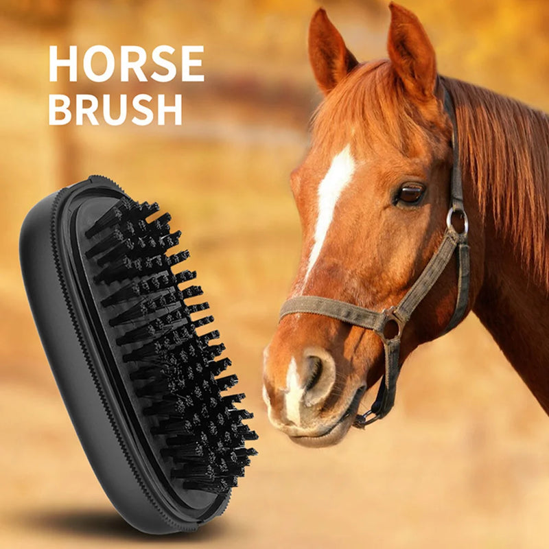 Brosse de toilettage pour chevaux premium avec poignée antidérapante