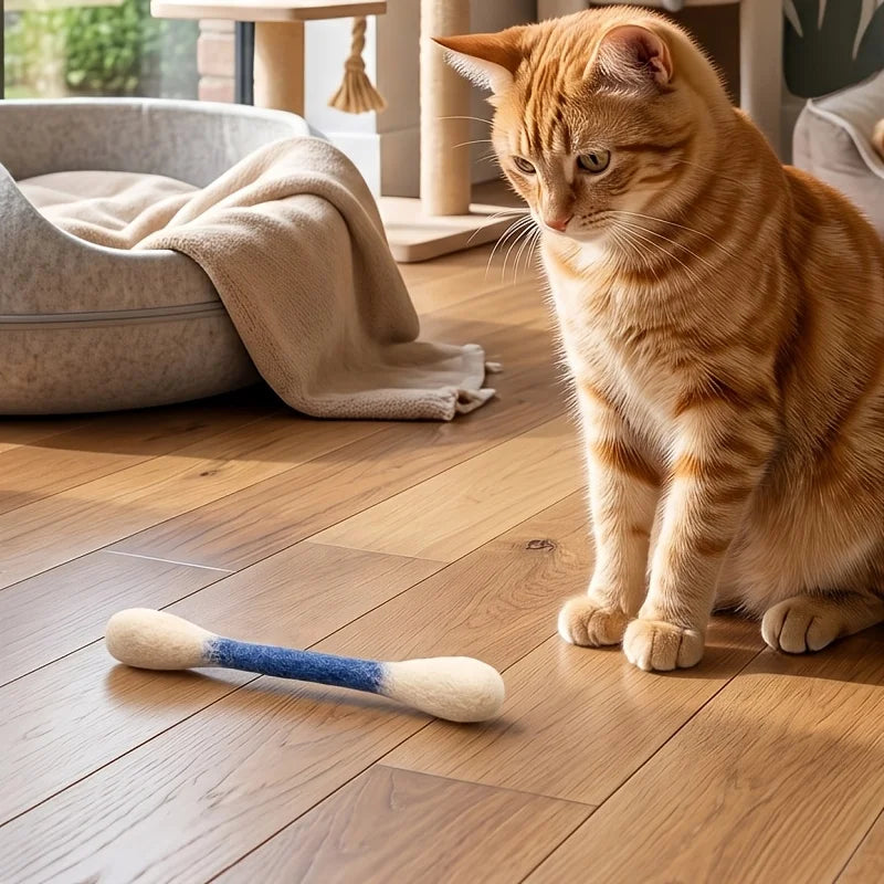 Cat Teaser Wand Set with Replacement Fleece Tops