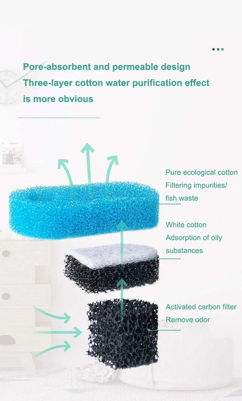 فلتر حوض أسماك مركب على الحائط 3 في 1 لتنقية الماء