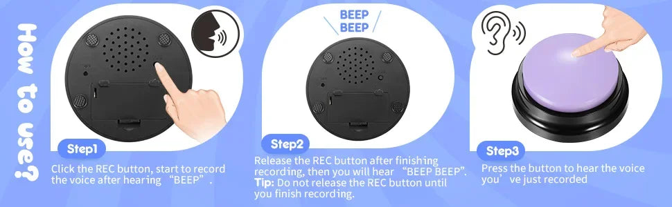 Recordable Talking Buttons for Dog Communication Training