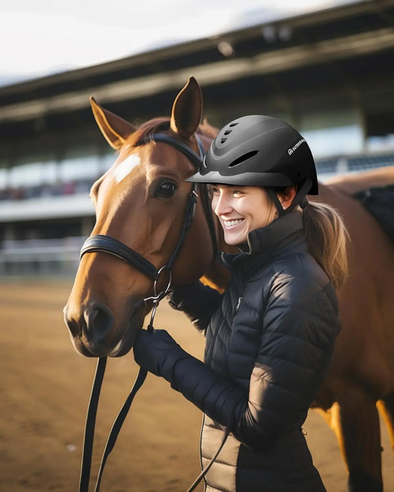Casco de equitación con visera solar