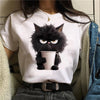 Camiseta de Verano para Mujer con Estampa Graciosa de Gato