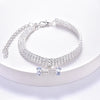 Crystal Rhinestone Dog Collar with Bone Pendant